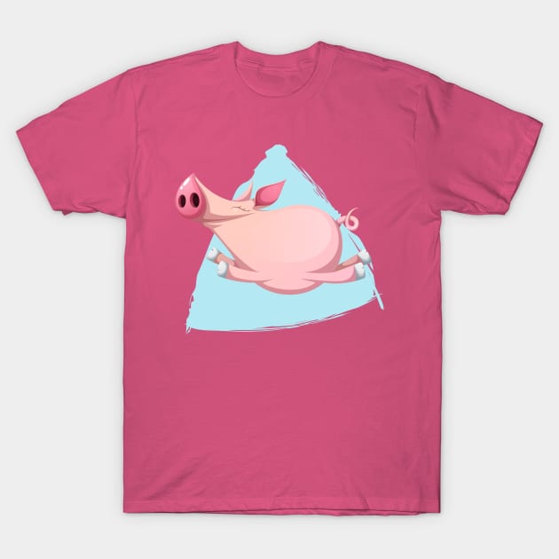 Happy Pig T-Shirt by TomCage